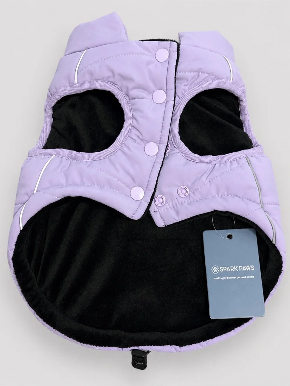 Spark Paws WarmShield Dog Jacket Purple Fleece Lined NWT Size M